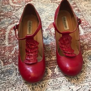 Red Mary Jane heels.